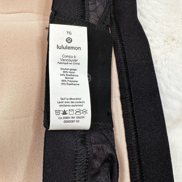 lululemon athletica Sheer Black Leaf Pattern Bralette-no tag but never been used - Picture 5 of 7